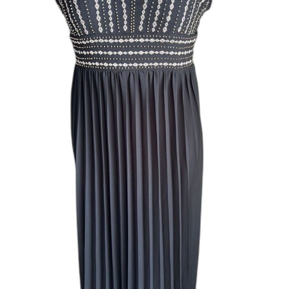Lulus Glamorous Gala Black Embroidered Maxi Dress Pleated Skirt Black Size XS - Picture 4 of 8